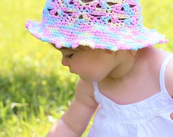 ¡Hola Sol! Patrón de gorro de crochet para recién nacidos (8-12 años)