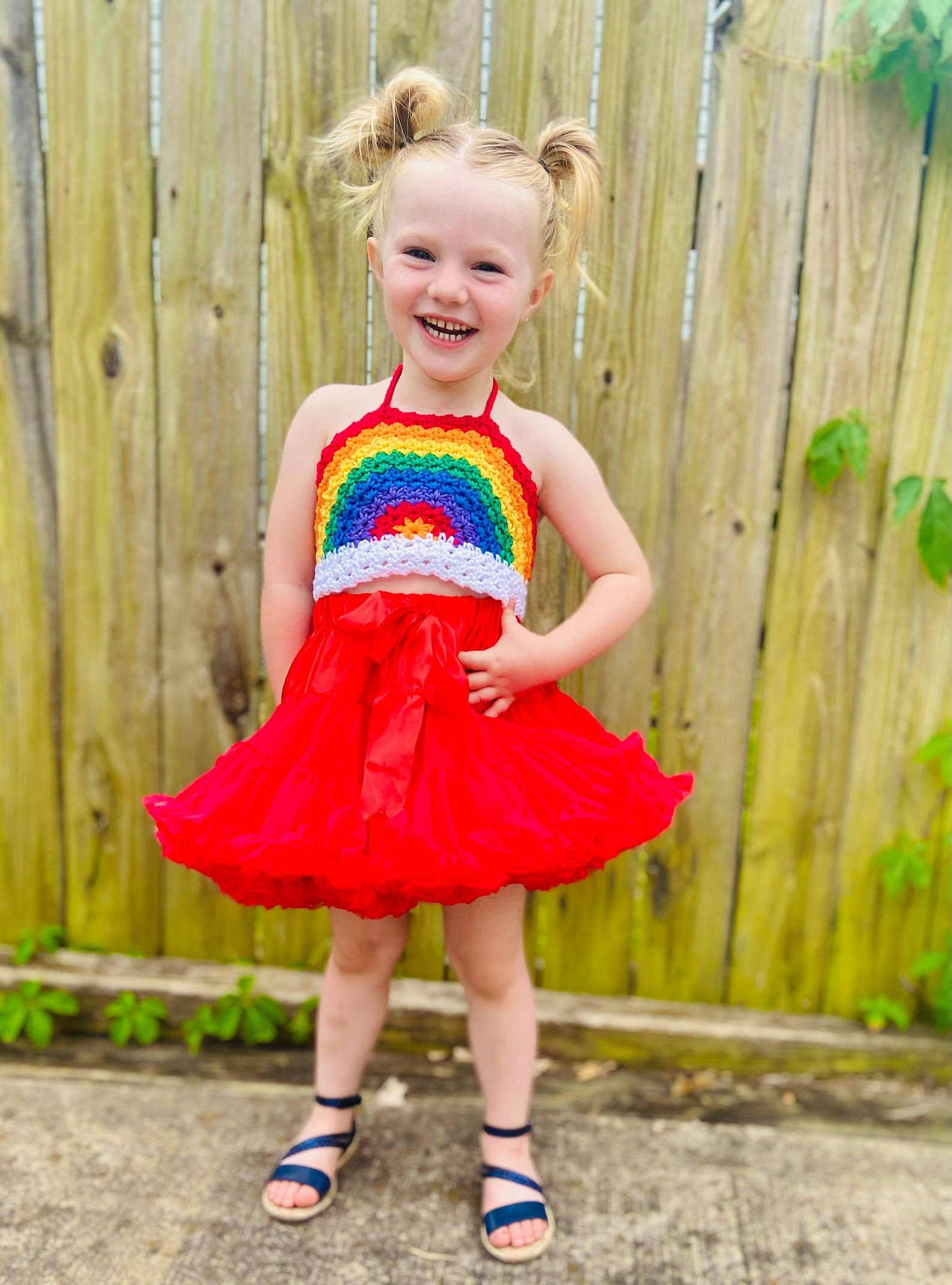 Rainbow Halter Crochet Pattern, Rainbow Kids Crop Top Pattern, Babies ...