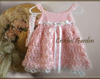 Charlotte Belle - Crochet Pattern Baby Toddler Dress With Headband