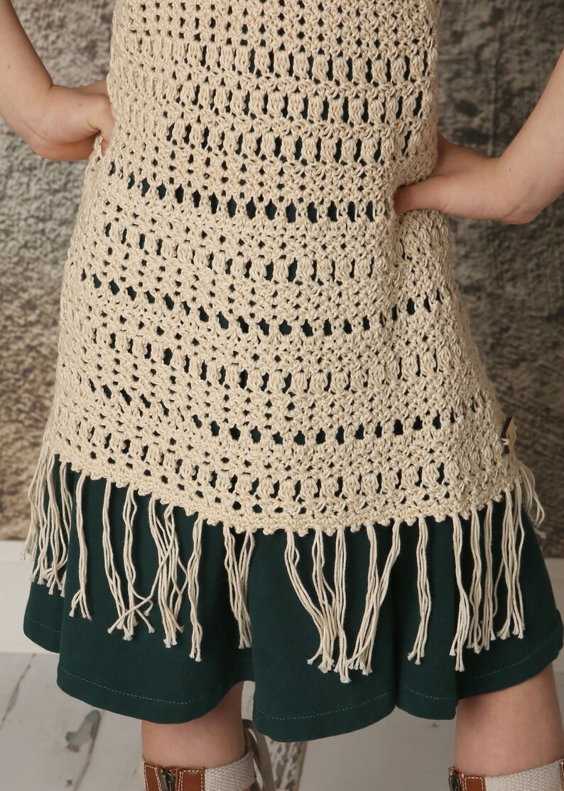 Boho Fringe Vest Crochet Pattern Sizes 3T Through Girls Size Etsy