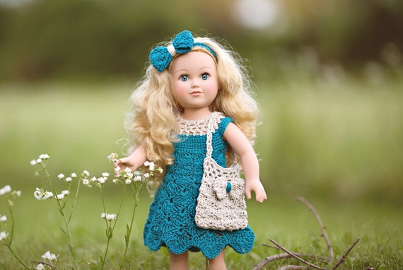 18" Doll Crochet Dress Pattern, Crochet Doll Headband Pattern, Crochet Doll  Purse Bag Pattern - Summergirl Doll Set - Etsy