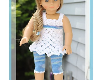 Ocean Breeze Crochet Pattern For 18" American Girl, Gotz, Madame Alexander and more Dolls