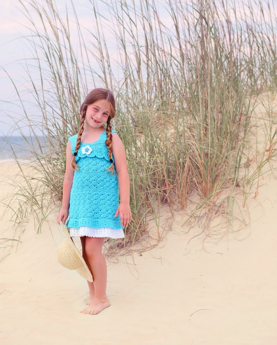 Crochet Sundress Pattern - Girls Crochet Dress Pattern - Cover Up Crochet Pattern Toddler Crochet Dress Pattern 2T To 10 Sunkissed Sundress
