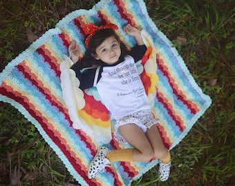 Chasing Rainbows Crochet Afghan Pattern- Sizes Babies Through Adult