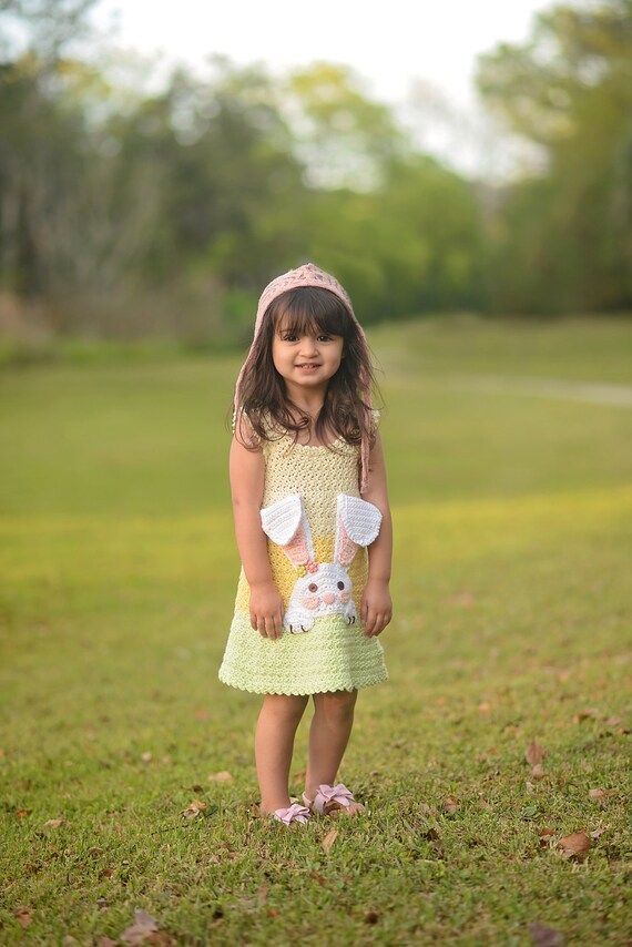 Crochet Bunny Dress Pattern Easter Crochet Sundress Pattern Girls Crochet Dress Pattern Spring Dress Crochet Pattern 12 Mos Size 10 Etsy Canada