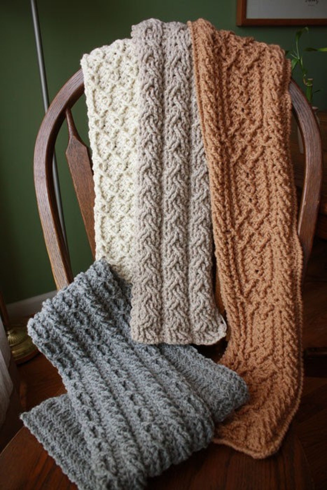 Mountain Range Scarves Crochet Pattern Set of 4