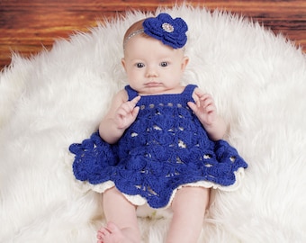 Little Starlet - Crochet Pattern Sundress and Headband, Sizes NB - 3T