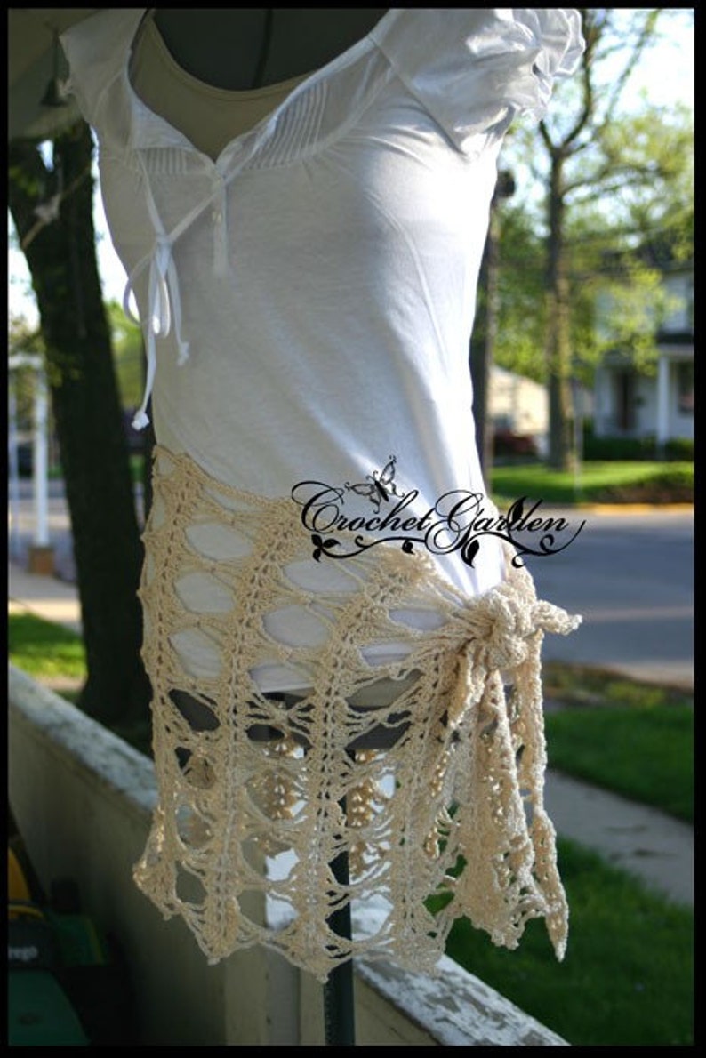 Oberon's Lace Wrap Crochet Pattern Sarong Shawl Wrap image 3