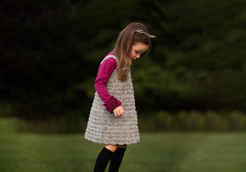 Children's Classic Jumper Crochet Pattern, Classic Dress Crochet Pattern, Kids Crochet Jumper Pattern Sizes 2T 12, Easy, Quick, Top Down image 1