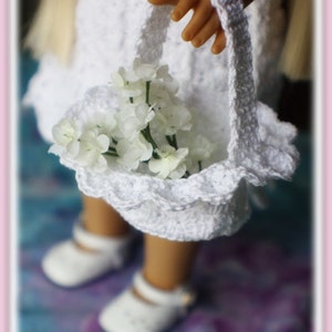 Lilia's Afternoon Walk Crochet Sunhat, Dress and Basket Pattern To Fit 18 inch Dolls image 3