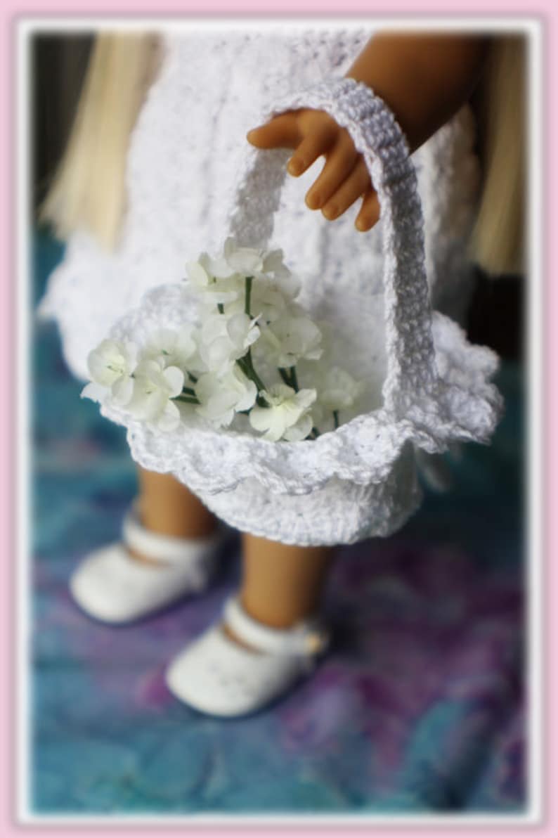 Lilia's Afternoon Walk Crochet Sunhat, Dress and Basket Pattern To Fit 18 inch Dolls image 3