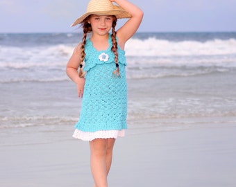 Crochet Sundress Pattern - Girls Crochet Dress Pattern - Cover Up Crochet Pattern Toddler Crochet Dress Pattern 2T To 10 Sunkissed Sundress