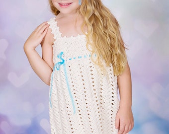 Wishes - Crochet Pattern Sundress and Sunhat Sizes 12  mos - Girls Size 9/10