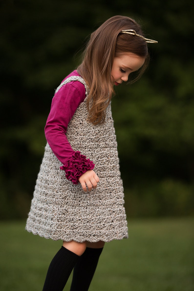 Children's Classic Jumper Crochet Pattern, Classic Dress Crochet Pattern, Kids Crochet Jumper Pattern Sizes 2T 12, Easy, Quick, Top Down image 7