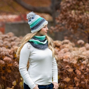 Wintergreen Hat And Infinity Scarf Crochet Pattern With Sizes Kids Through Adult image 6