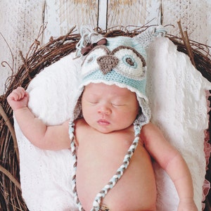 Hoo&#39;s There- Crochet Owl Hat Pattern, Photo Prop Newborn through children&#39;s 8 and up