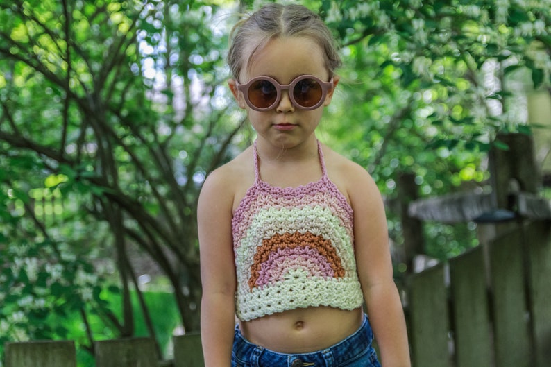 Rainbow Halter Crochet Pattern Rainbow Kids Crop Top Pattern - Etsy