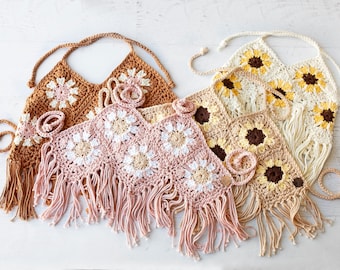 Crochet Pattern For Sunflowers And Daisies Halter Top Pattern Sizes Babies Through Girls Size 9