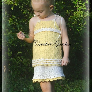 Daisy Halter and Skirt Crochet Pattern Sizes Newborn to Size 5