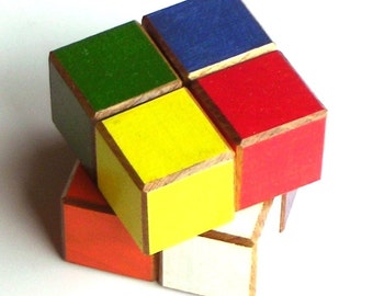 Color Blocks - 1 Inch Painted Wood - 8 Cube Set