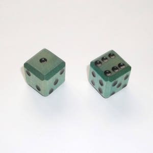 Wooden Dice - Imperfect Blue Pair