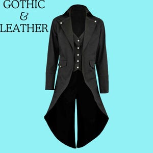 Men Steampunk Vintage Tailcoat Jacket Gothic Victorian Frock Coat Halloween Suit-Handmade