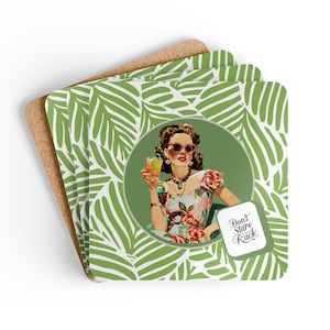 Funny Mahjong Gift, Don't Stare At My Rack Vintage Housewife Coaster Set, Mahj Night Accessories, Mahjong Gift Idea
