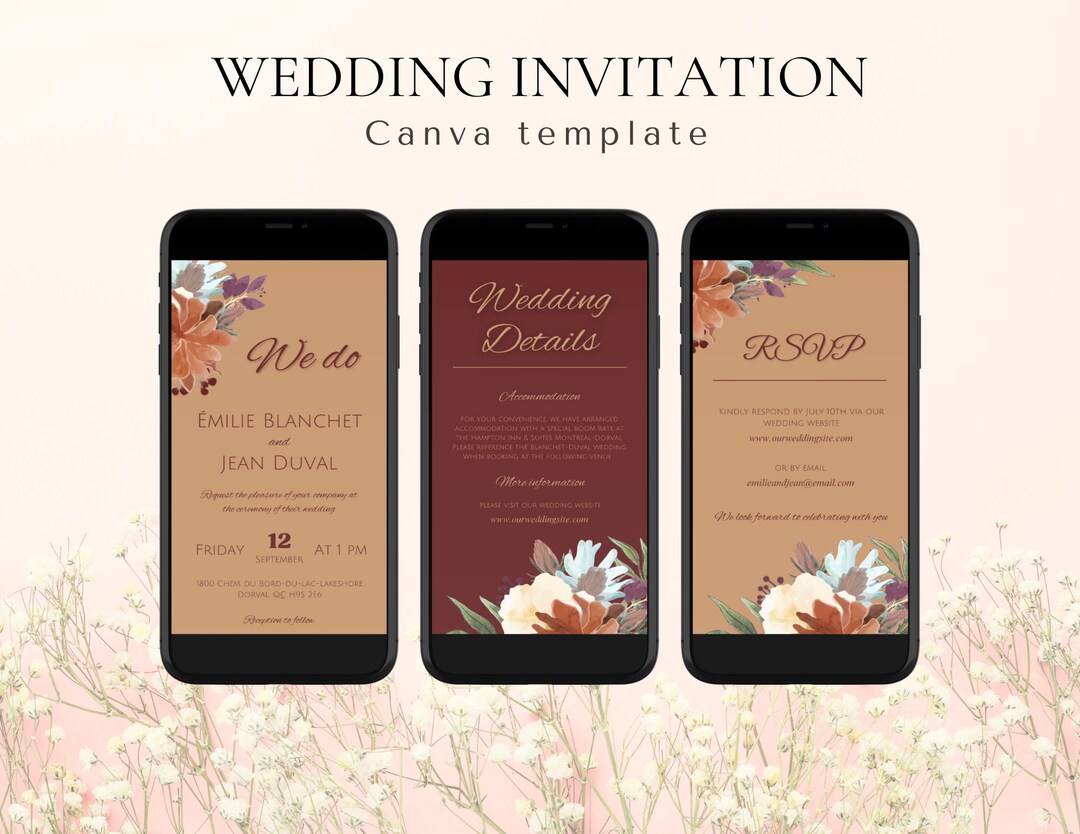 Wedding Invite, Wedding Evite Template Download, Digital Invitation ...