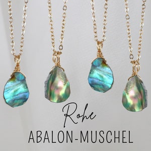 Raw abalone shell necklace, shell necklace, abalone necklace gold or silver, shell pendant, real abalone necklace, paua shell