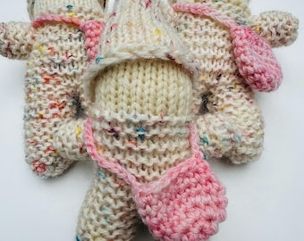 Wool gnome with pouch Waldorf inspired toys