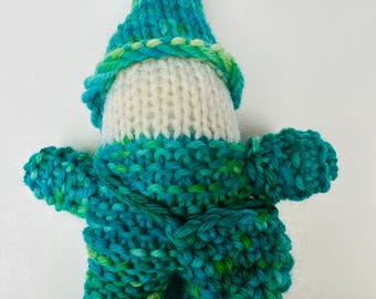 Wool gnome with pouch Waldorf inspired toys