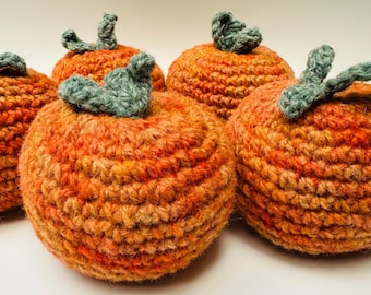 Handcrafted Wool Pumpkin: 11" pretend food