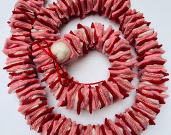 Felted wool garland 45" long