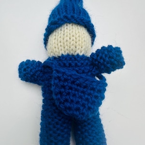 Gnome doll wool knit doll Waldorf inspired ready to ship