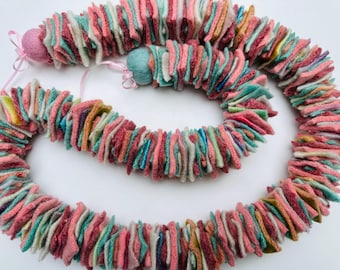 Felted wool garland 45" long