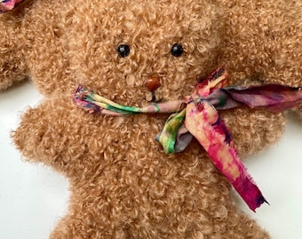 Curly wool bear Waldorf inspired ready to ship