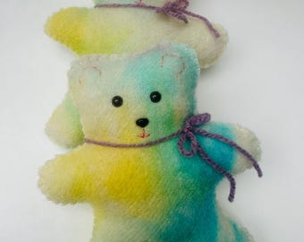 Wool bear Waldorf inspired ready to ship