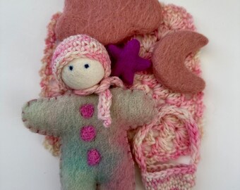 Little wool doll set Waldorf inspired ready to ship