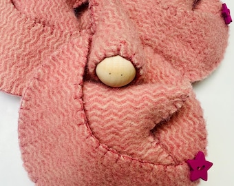 Wool Felt Star Baby in Moon Pocket: Waldorf Inspired Toy