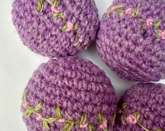 Wool Ball Embellished with rosebuds