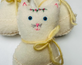 Wool kitten Waldorf inspired ready to ship