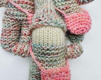Wool gnome with pouch Waldorf inspired toys