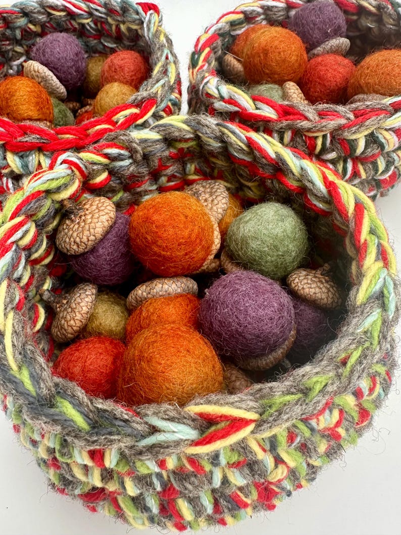 Felted Wool Acorns in Wool Pot: Waldorf Inspired - Etsy