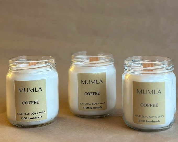 Handmade natural soy wax Candle - coffee scented handmade glass jar candle - Home gift candle - Aromatherapy Candles - Funyy candles