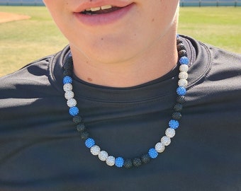 Custom Bling Baseball Necklace. 20 dollars on all necklaces 16in to 22in in length. Price doesn't change