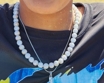 Custom Bling Baseball Necklace. Same price for all necklaces 16in to 22in in length. Price doesn't change!