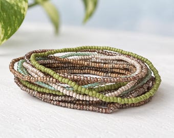 Seed Bead Bracelet Stack Minimalist Friendship Bracelet Set Just Because Gift For Friends