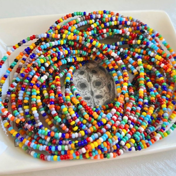 Seed Bead Stretch Bracelet Set of Boho Tiny Beaded Bracelets Trendy Cool Hippie Mom Gift