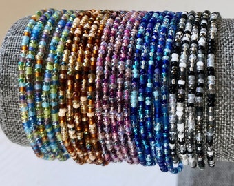 Champagne Beaded Bracelet Gold Beaded Bracelet Czech Glass Bracelet Champagne Seed Beads Gold Seed Bead Bracelet