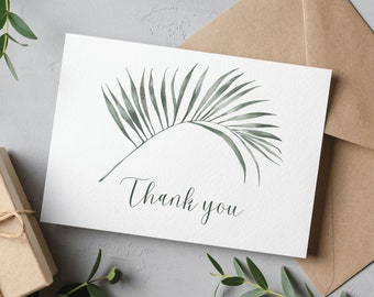 Thank You Card Printable Botanical Card & Envelope  Instant Digital Download A2